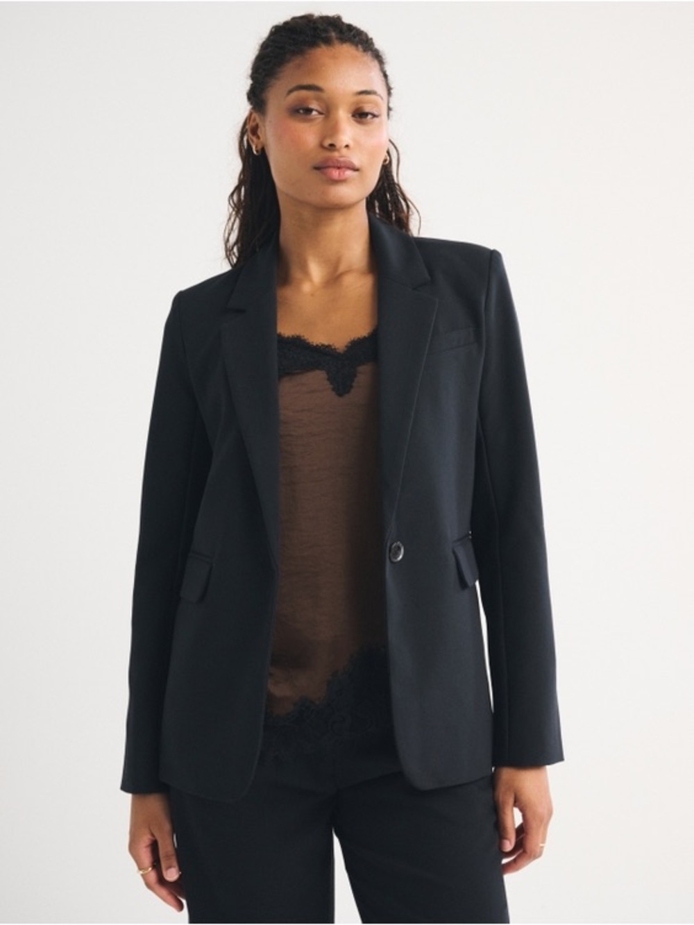 Abercrombie classic suiting blazer in black size XS workwear office business